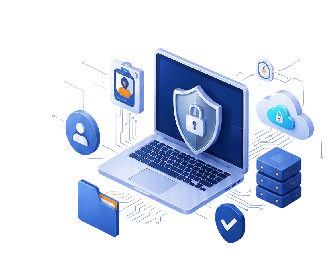 Data privacy and security illustration